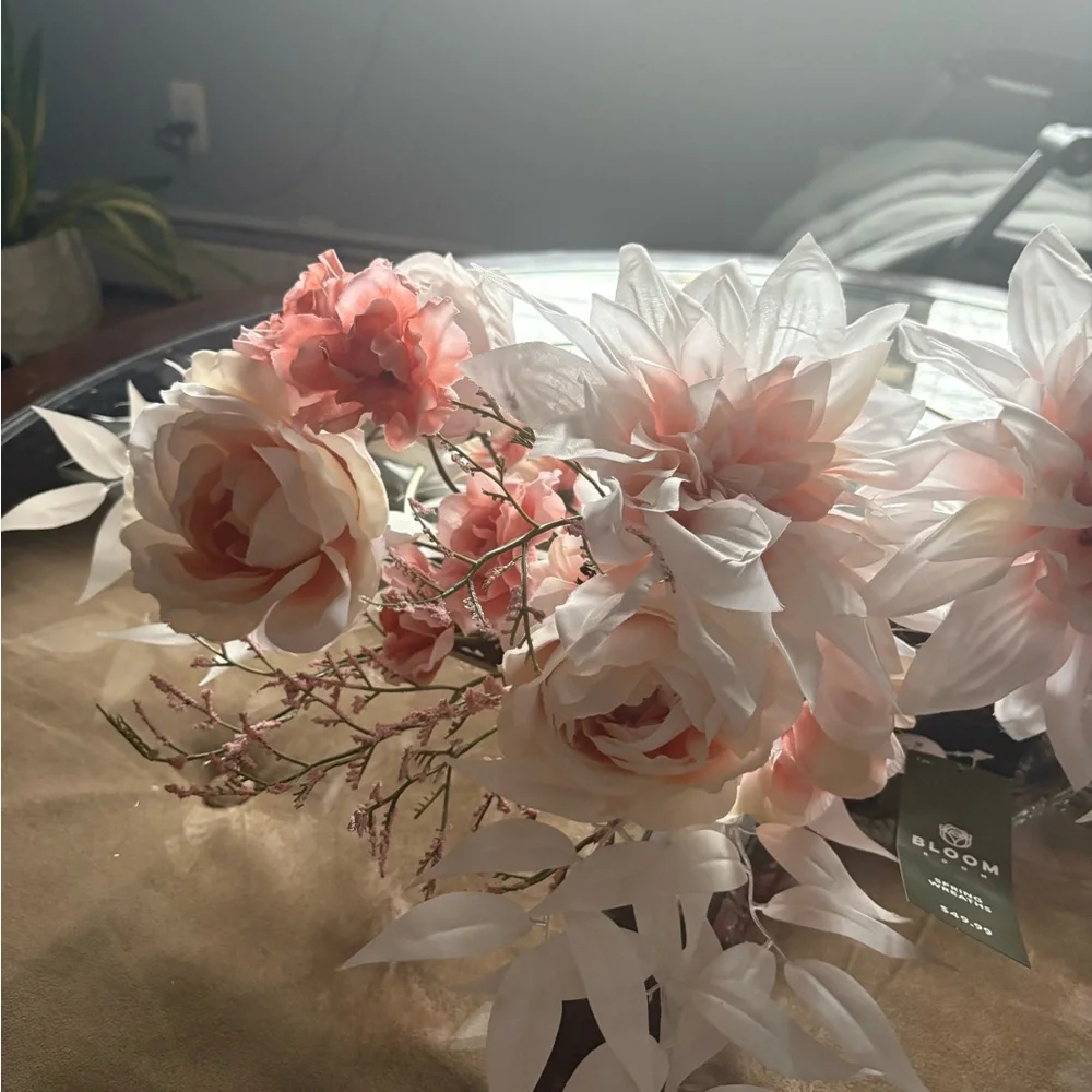 Blush Pink and White Floral Hoop Wreath | NEW with tags | Joanne Fabrics